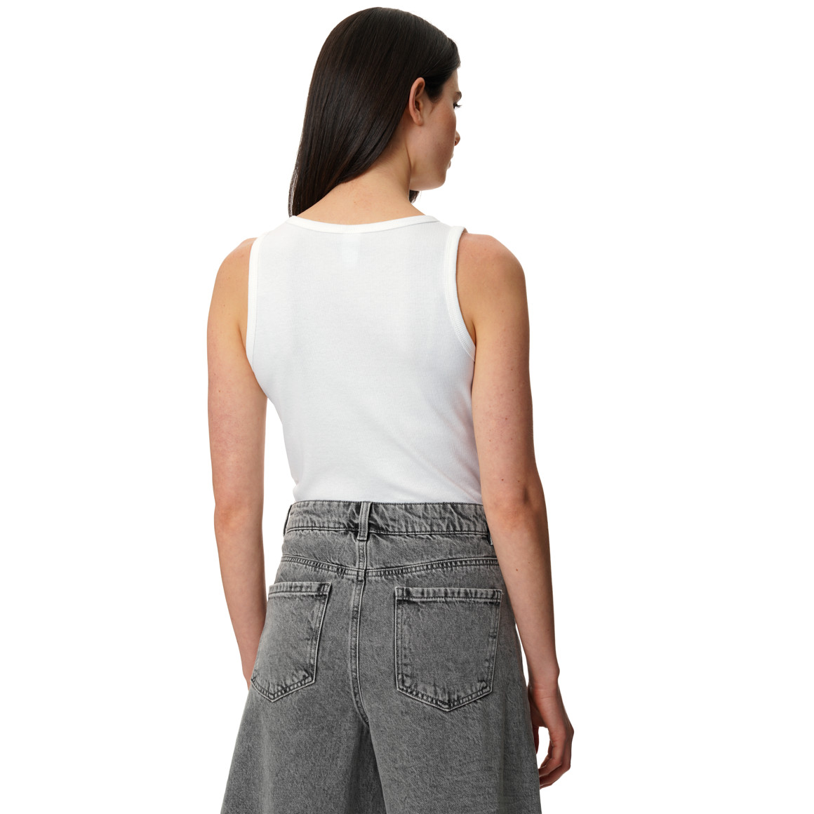 Damen Top mit Rippstruktur