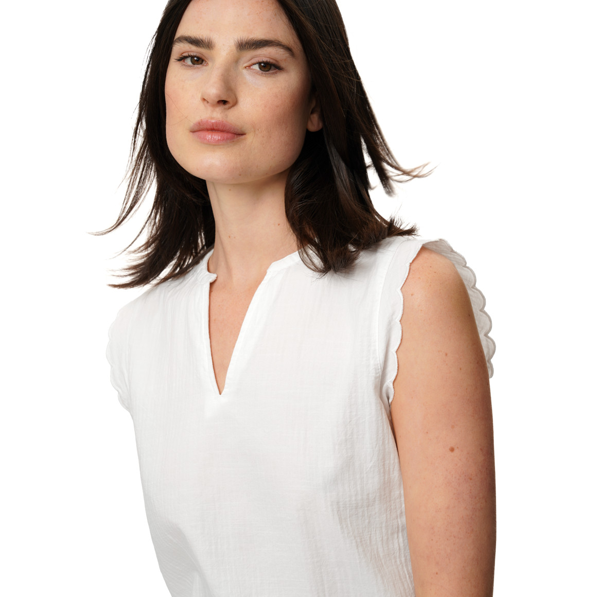 Damen Blusentop mit V-Ausschnitt