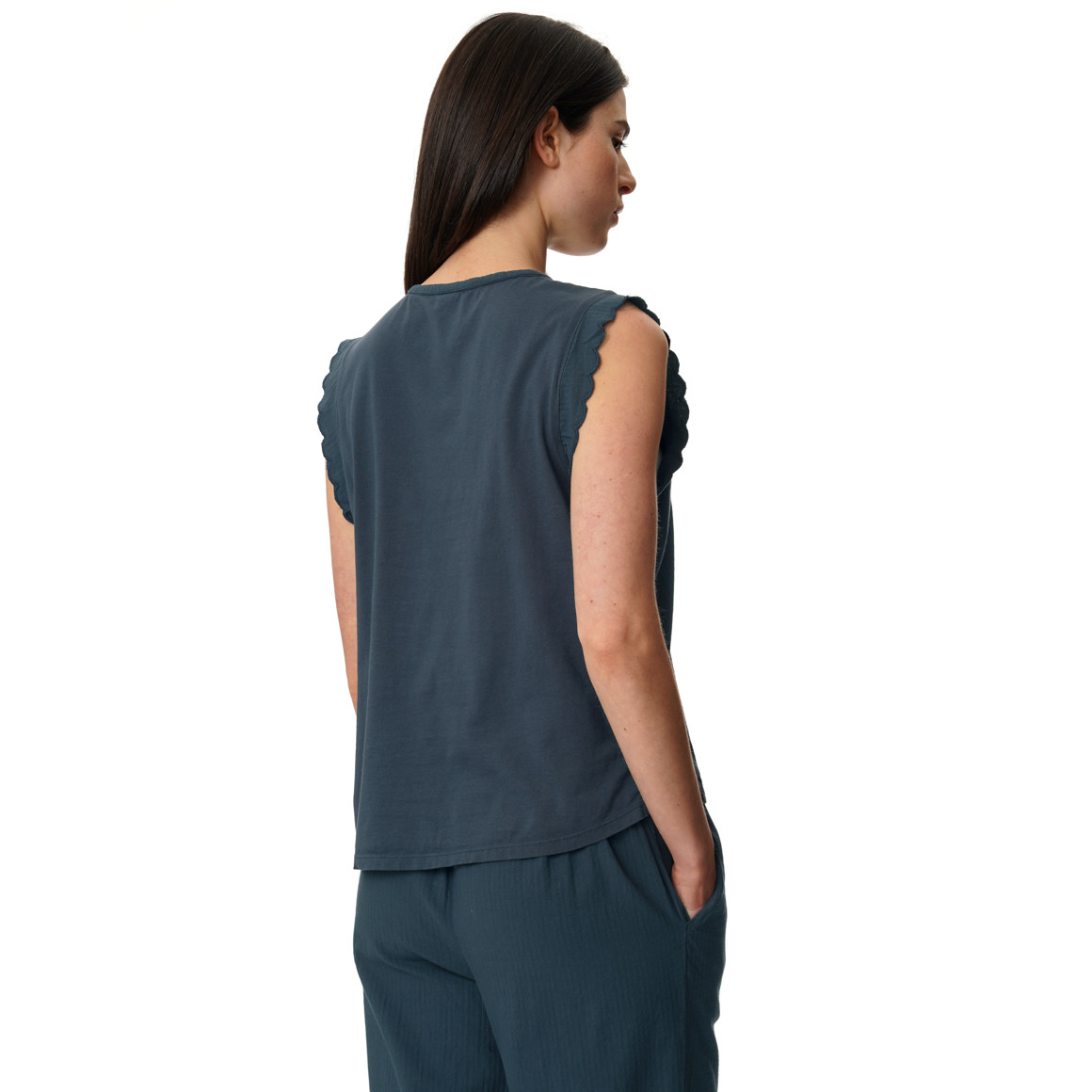 Damen Blusentop mit V-Ausschnitt