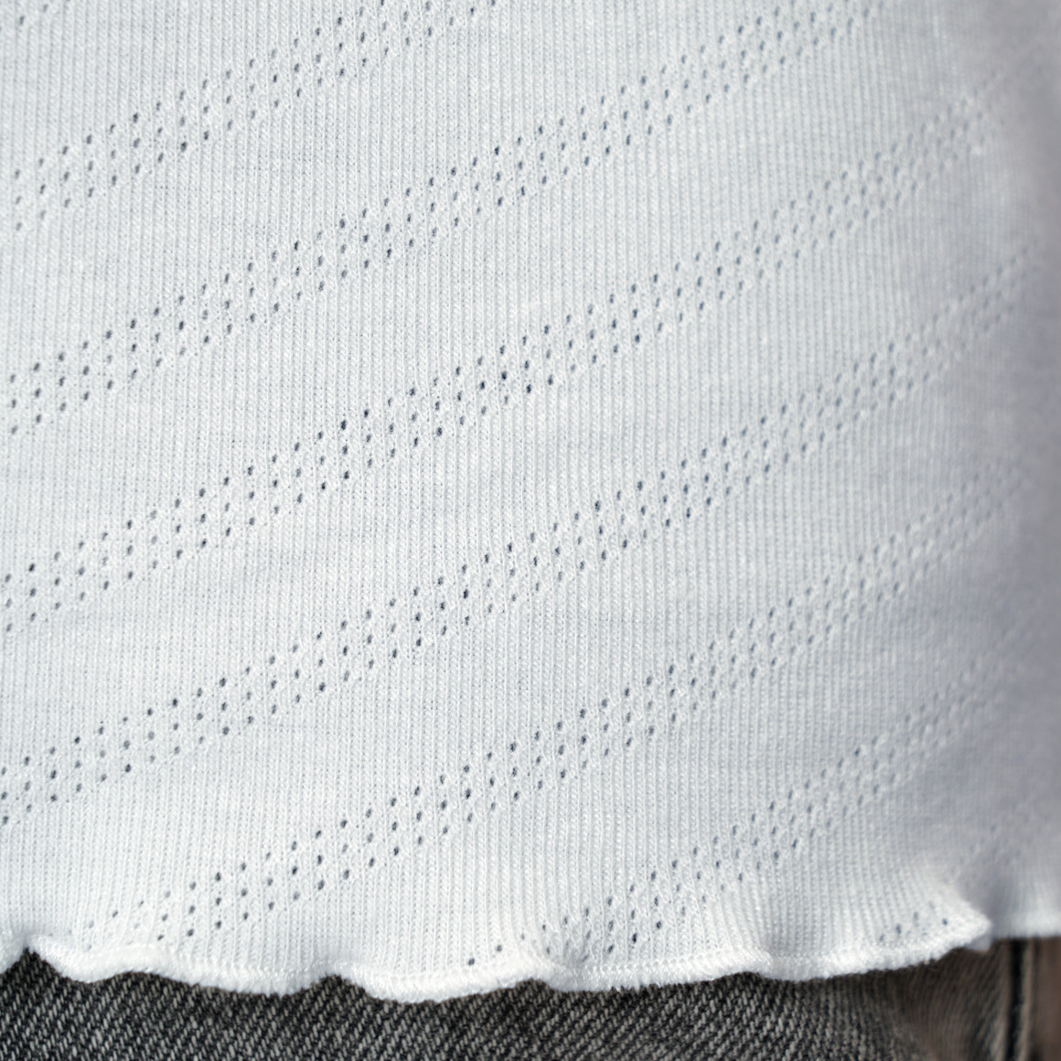 Damen T-Shirt mit Ringelsaum