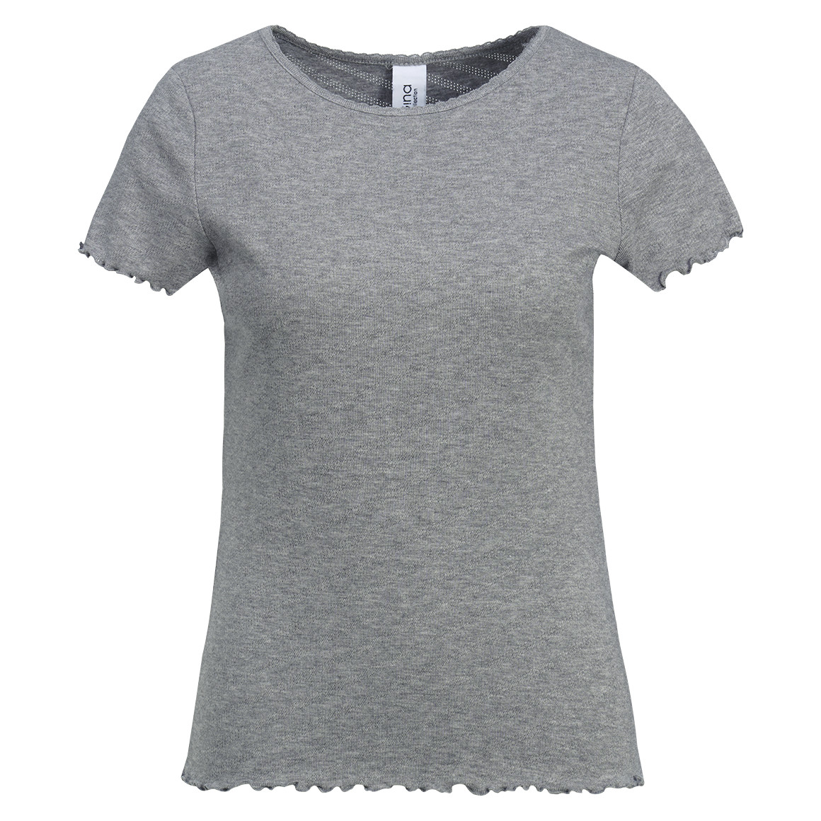 Damen T-Shirt mit Ringelsaum
