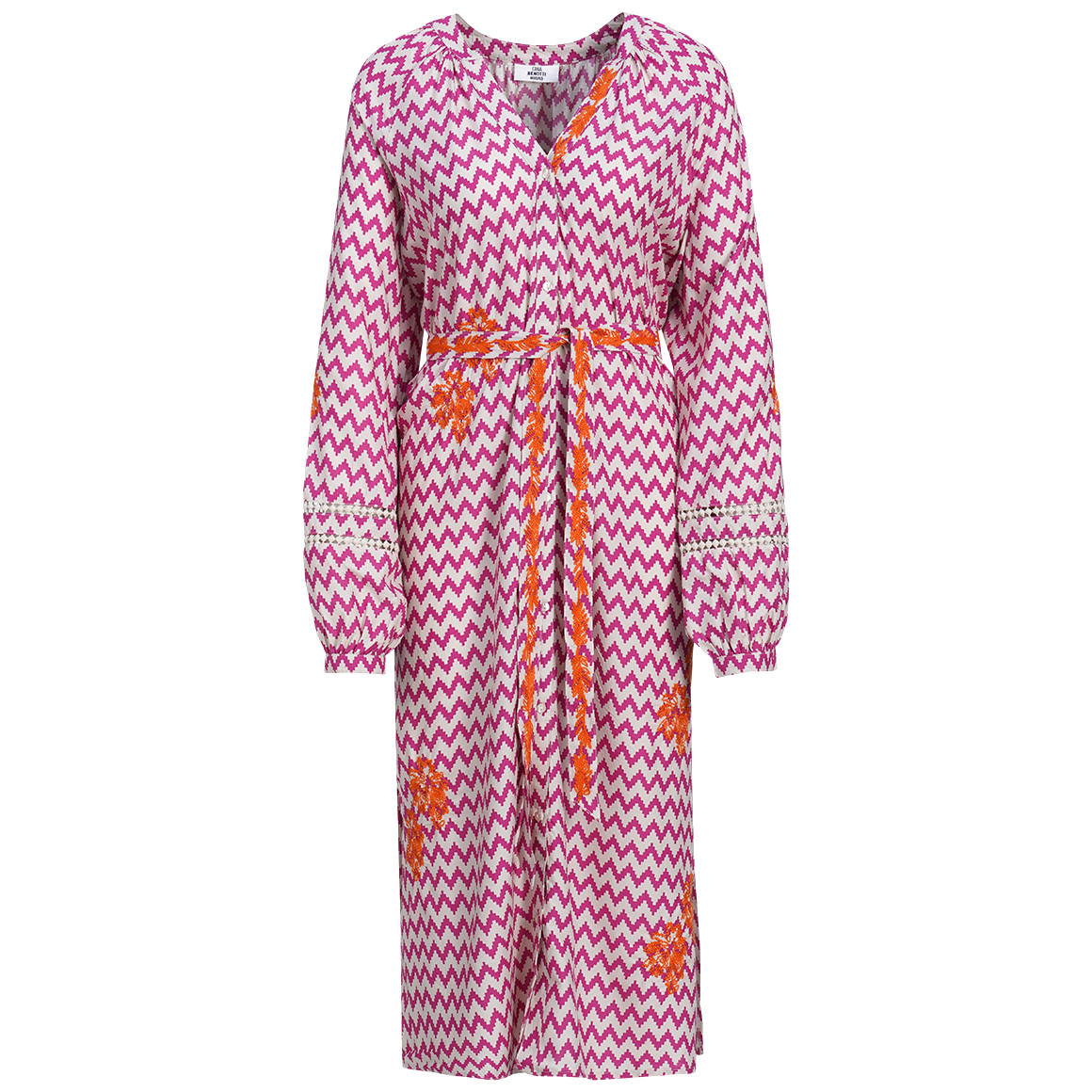 Damen Midikleid mit Zick-Zack-Muster