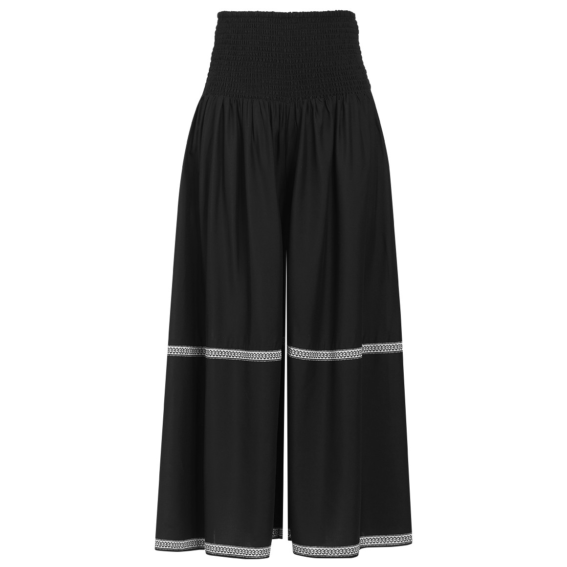 Damen Wide-Leg-Hose mit Smkokbund
