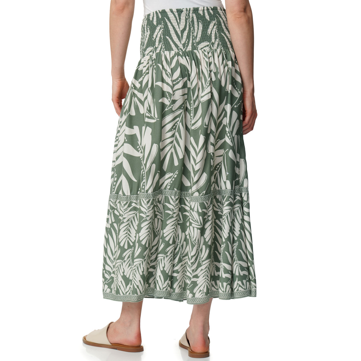 Damen Wide-Leg-Hose mit Smkokbund