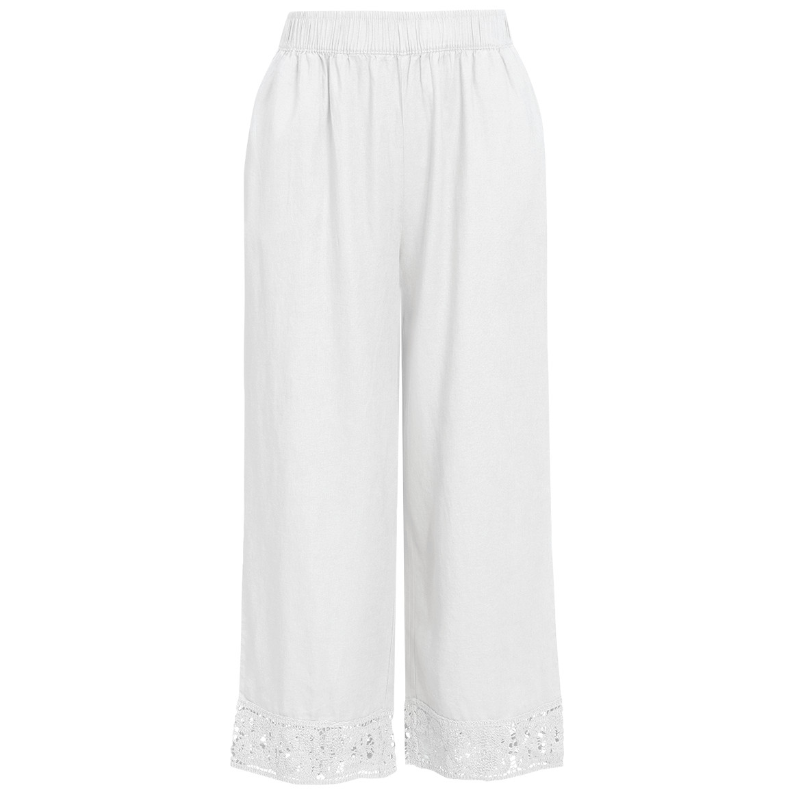 Damen Leinen-Culotte mit Elastikbund