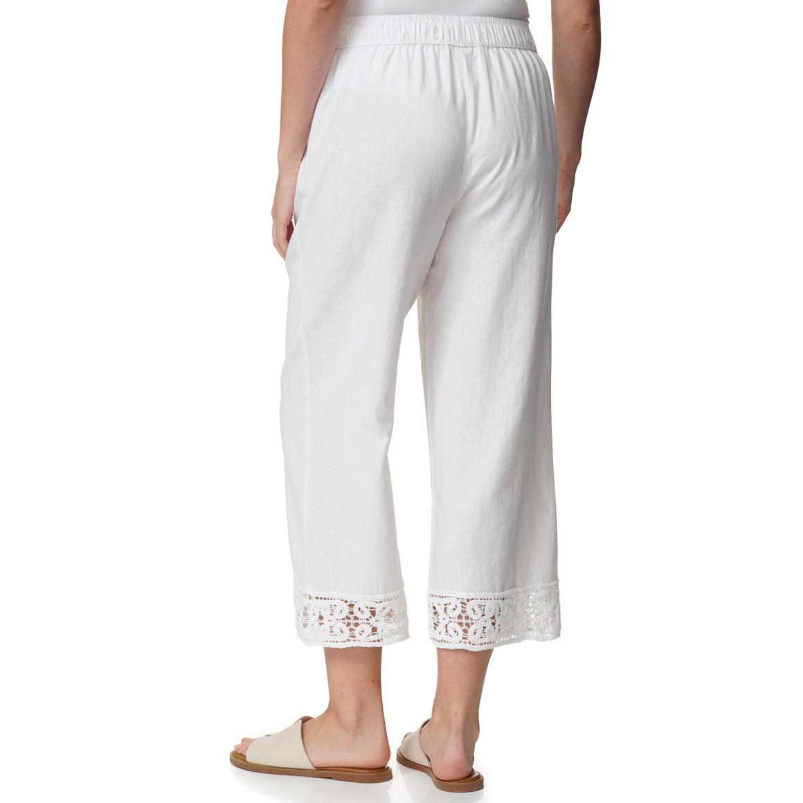 Damen Leinen-Culotte mit Elastikbund