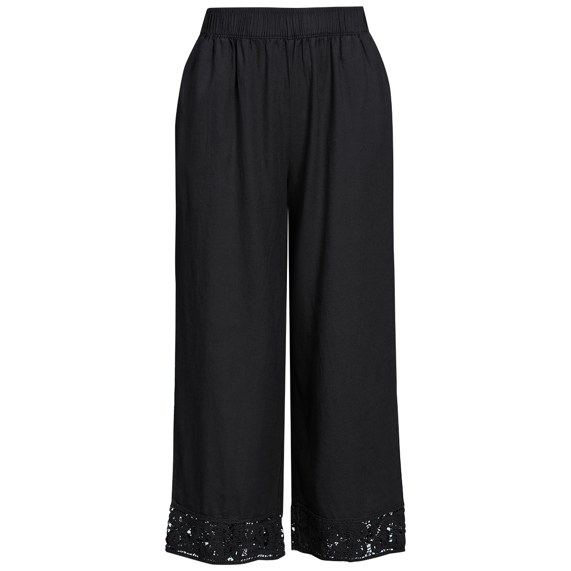 Damen Leinen-Culotte mit Elastikbund