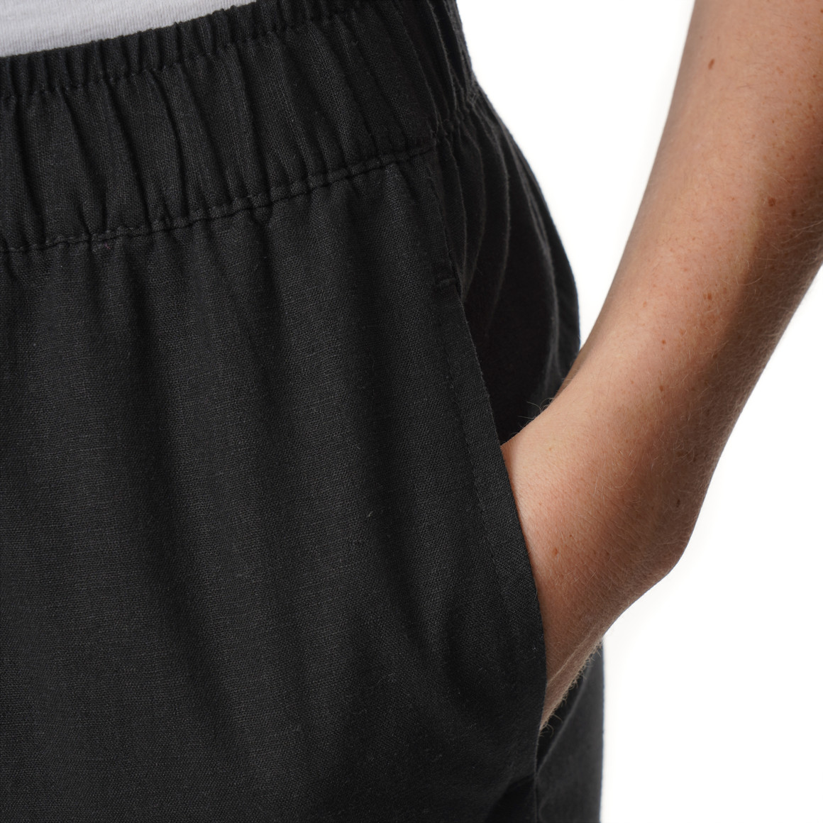 Damen Leinen-Culotte mit Elastikbund