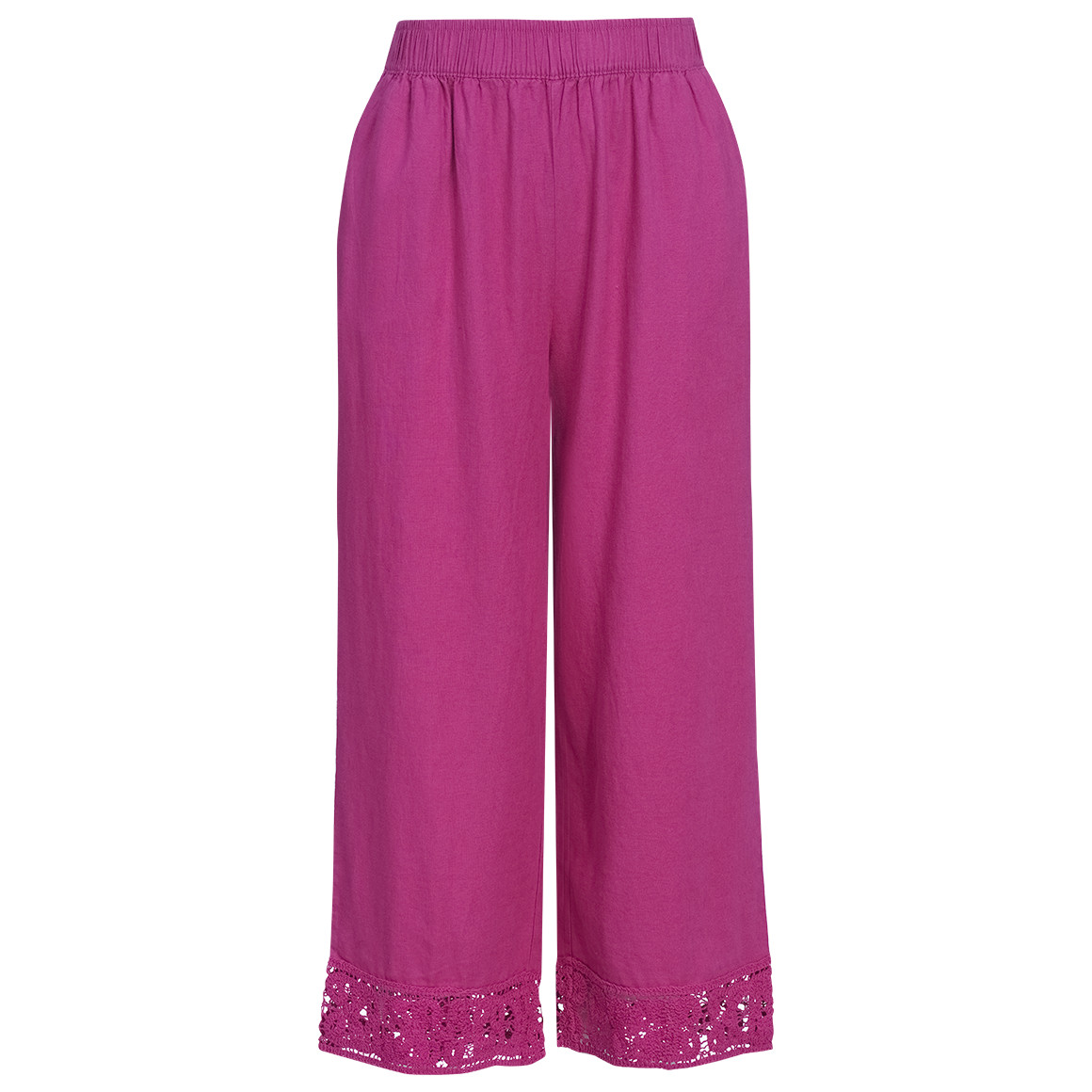 Damen Leinen-Culotte mit Elastikbund