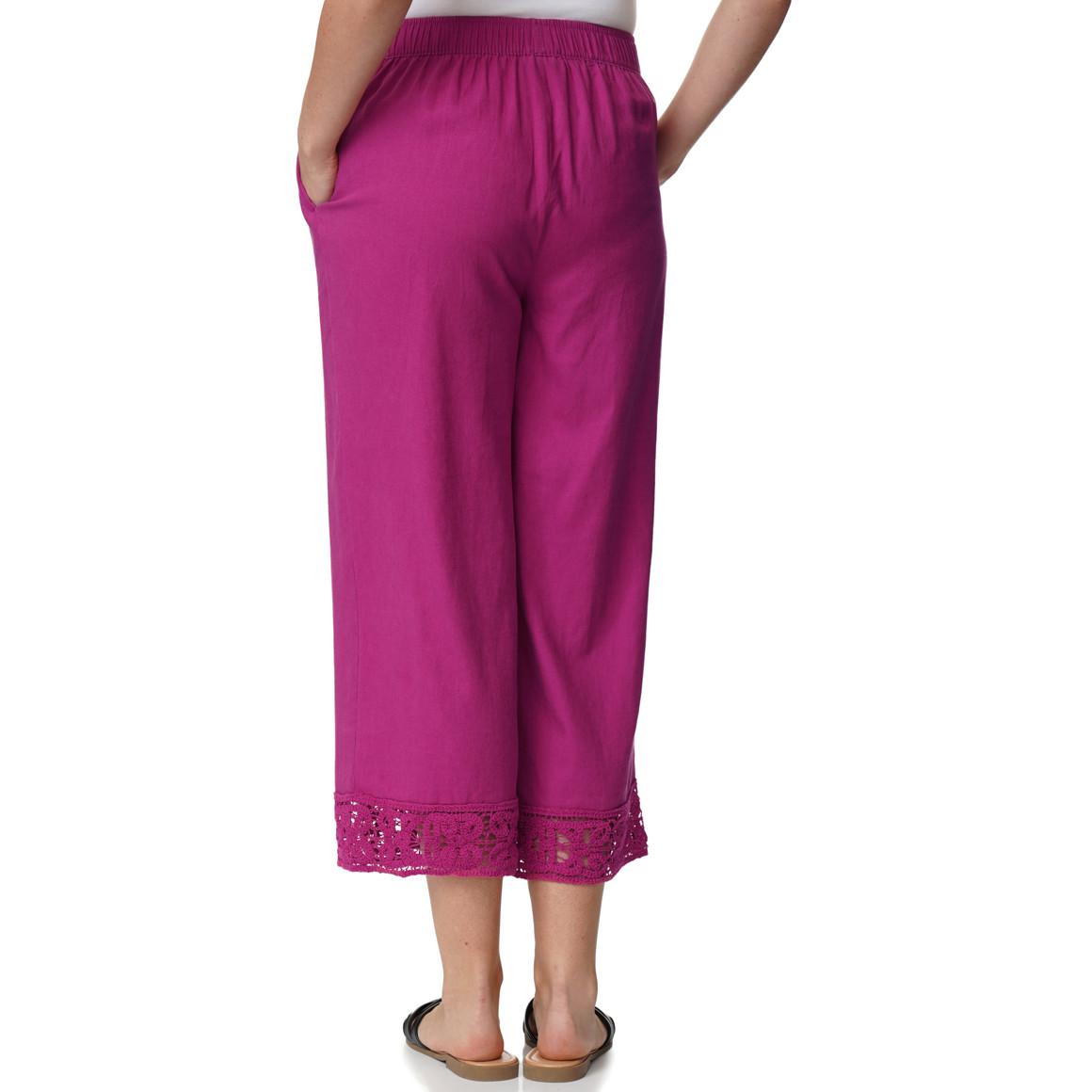 Damen Leinen-Culotte mit Elastikbund