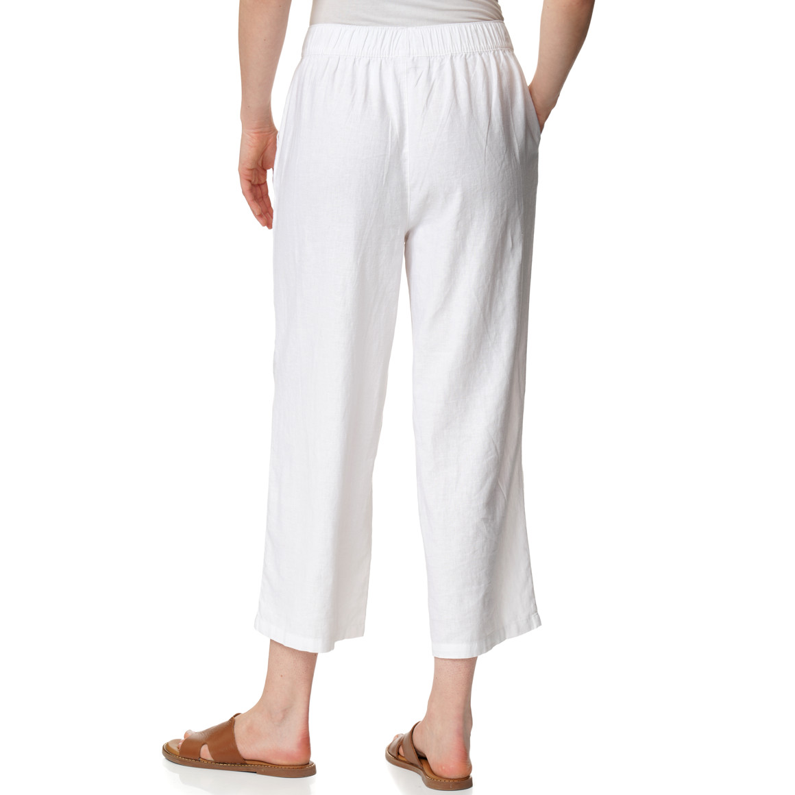 Damen Leinen-Culotte mit Elastikbund
