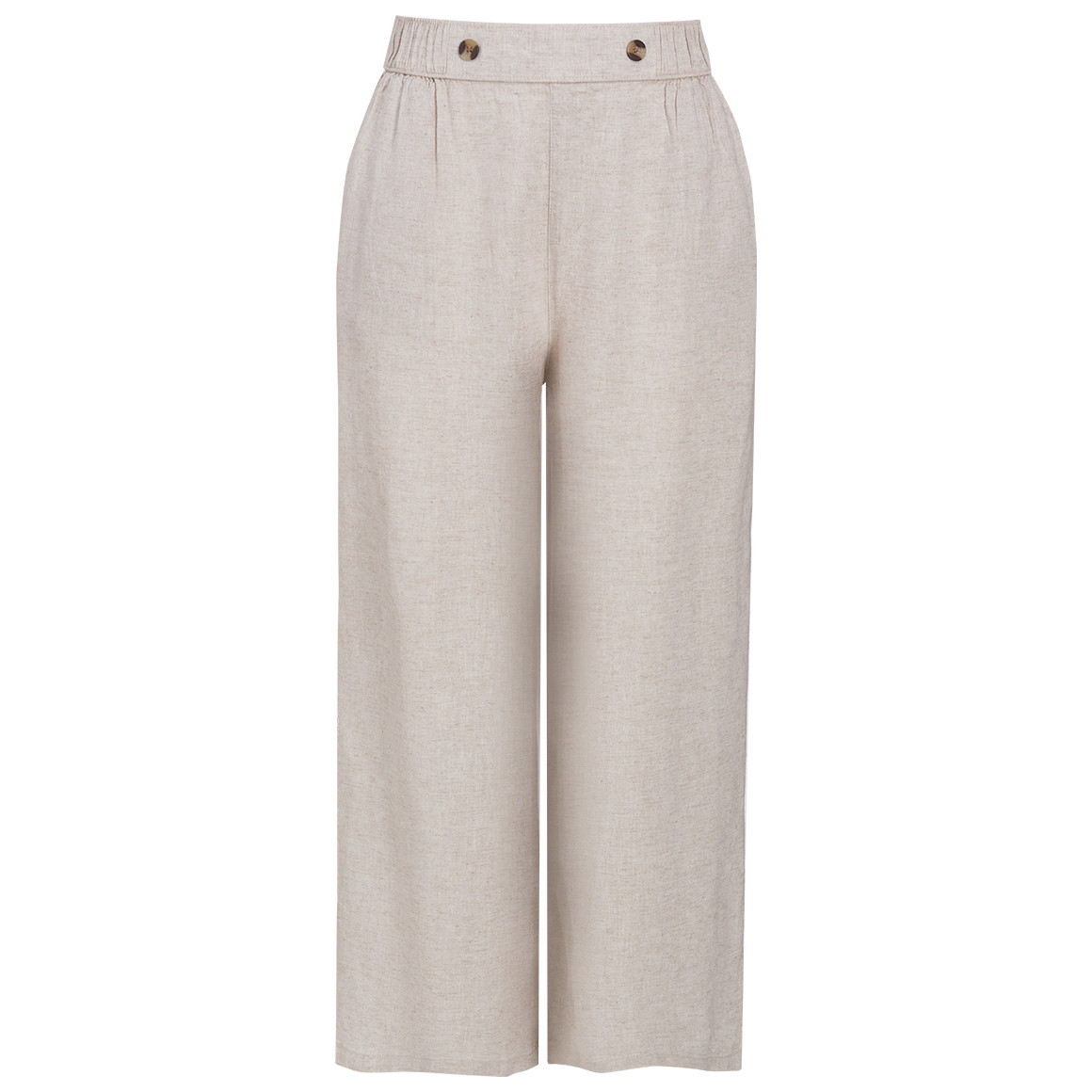 Damen Leinen-Culotte mit Elastikbund