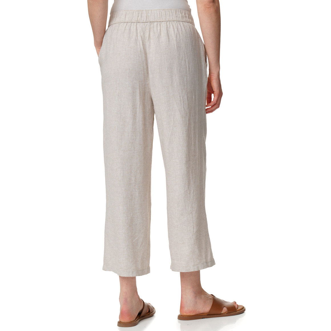 Damen Leinen-Culotte mit Elastikbund