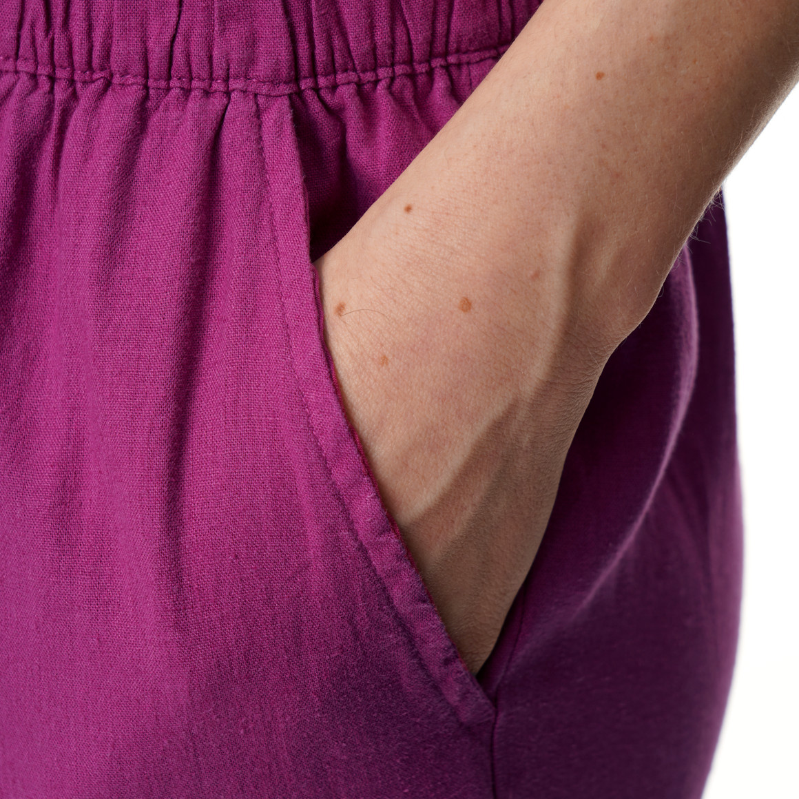 Damen Leinen-Culotte mit Elastikbund