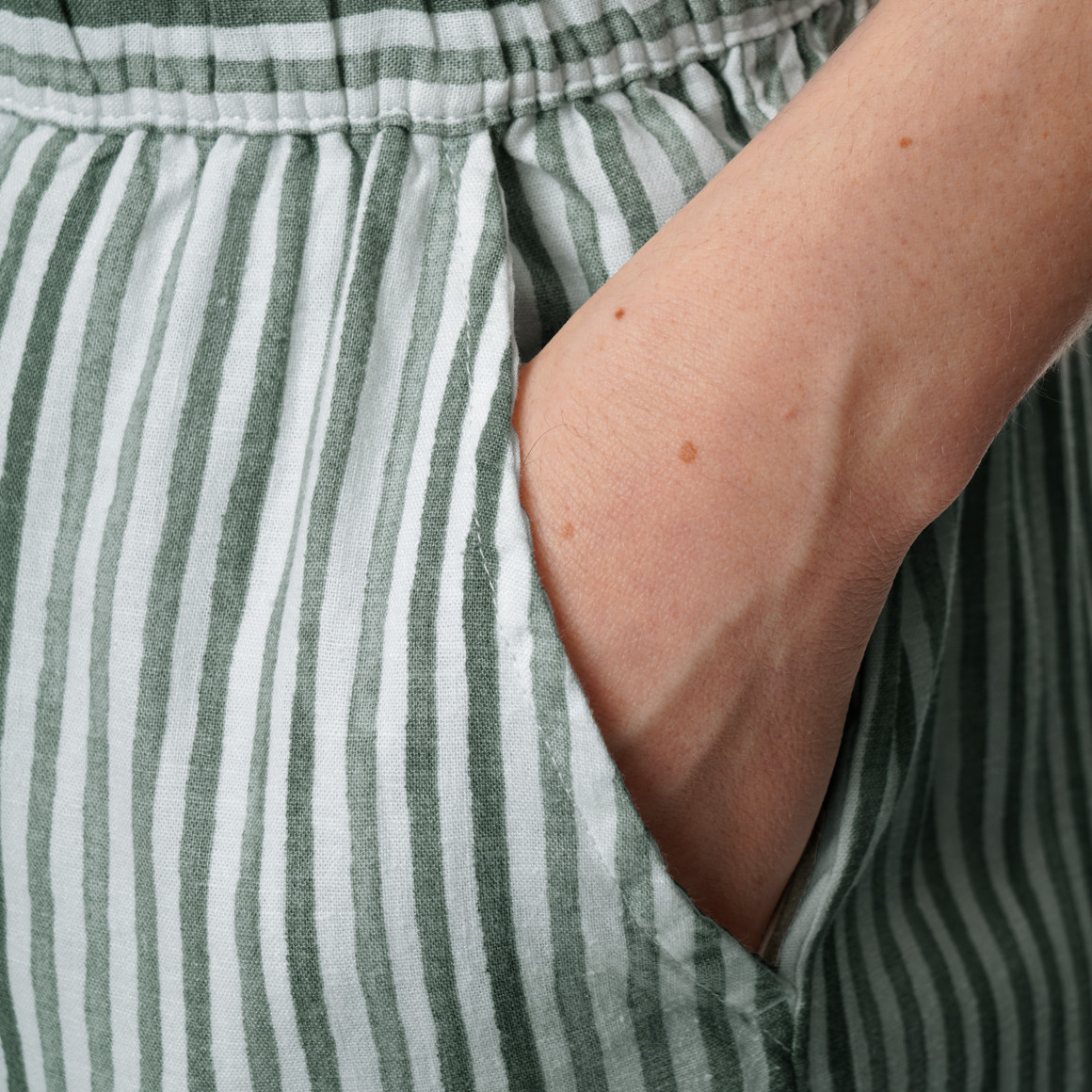 Damen Leinen-Culotte mit Elastikbund