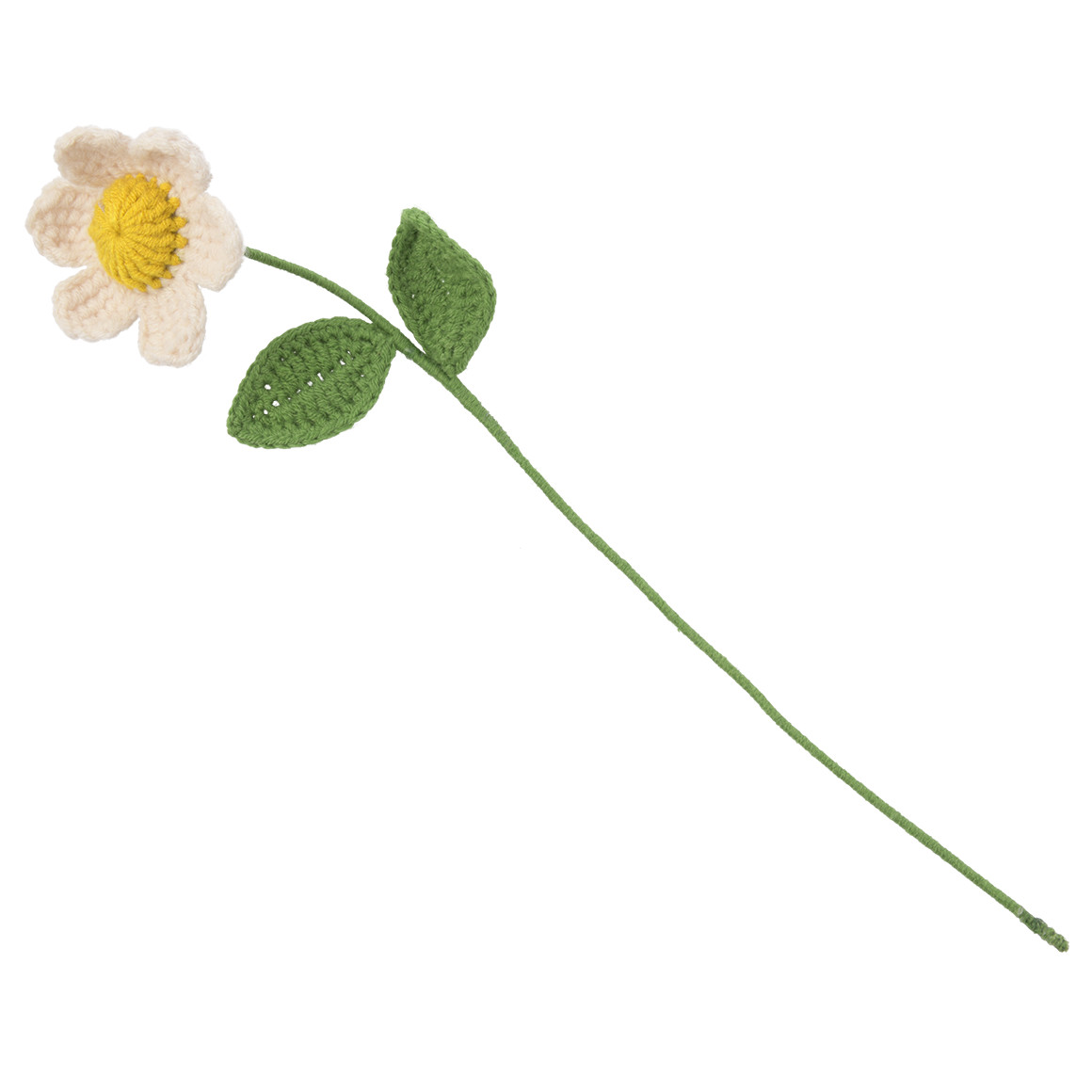 Gebreide bloem met één bloem