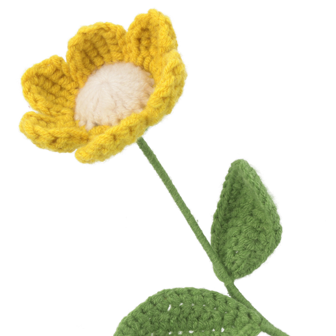 Gebreide bloem met één bloem