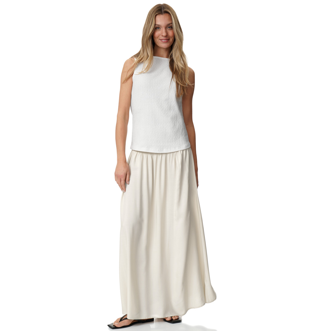 Damen Top in Crepp-Optik