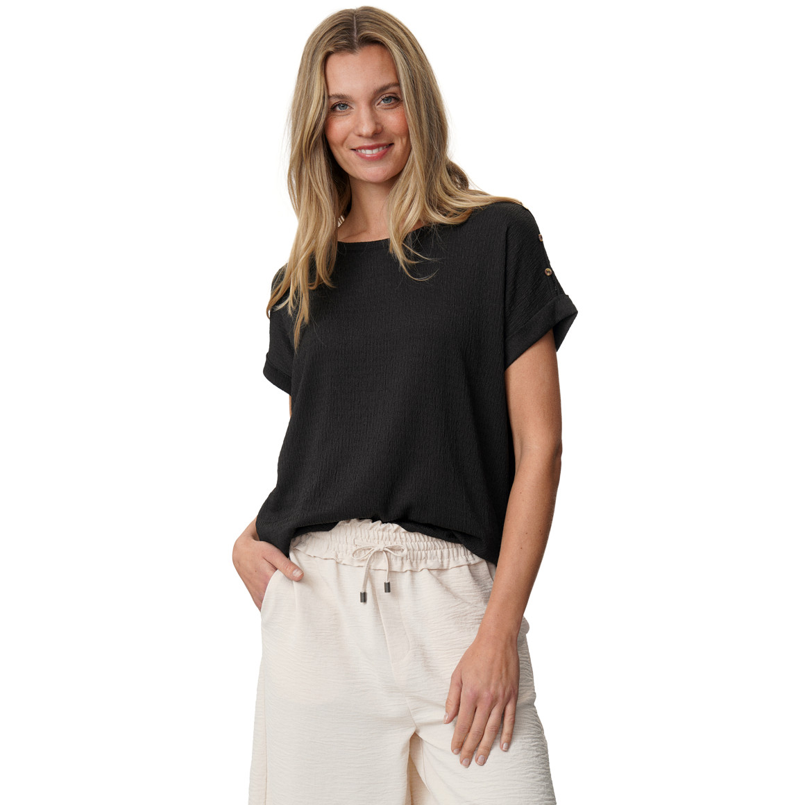 Damen T-Shirt aus strukturiertem Material