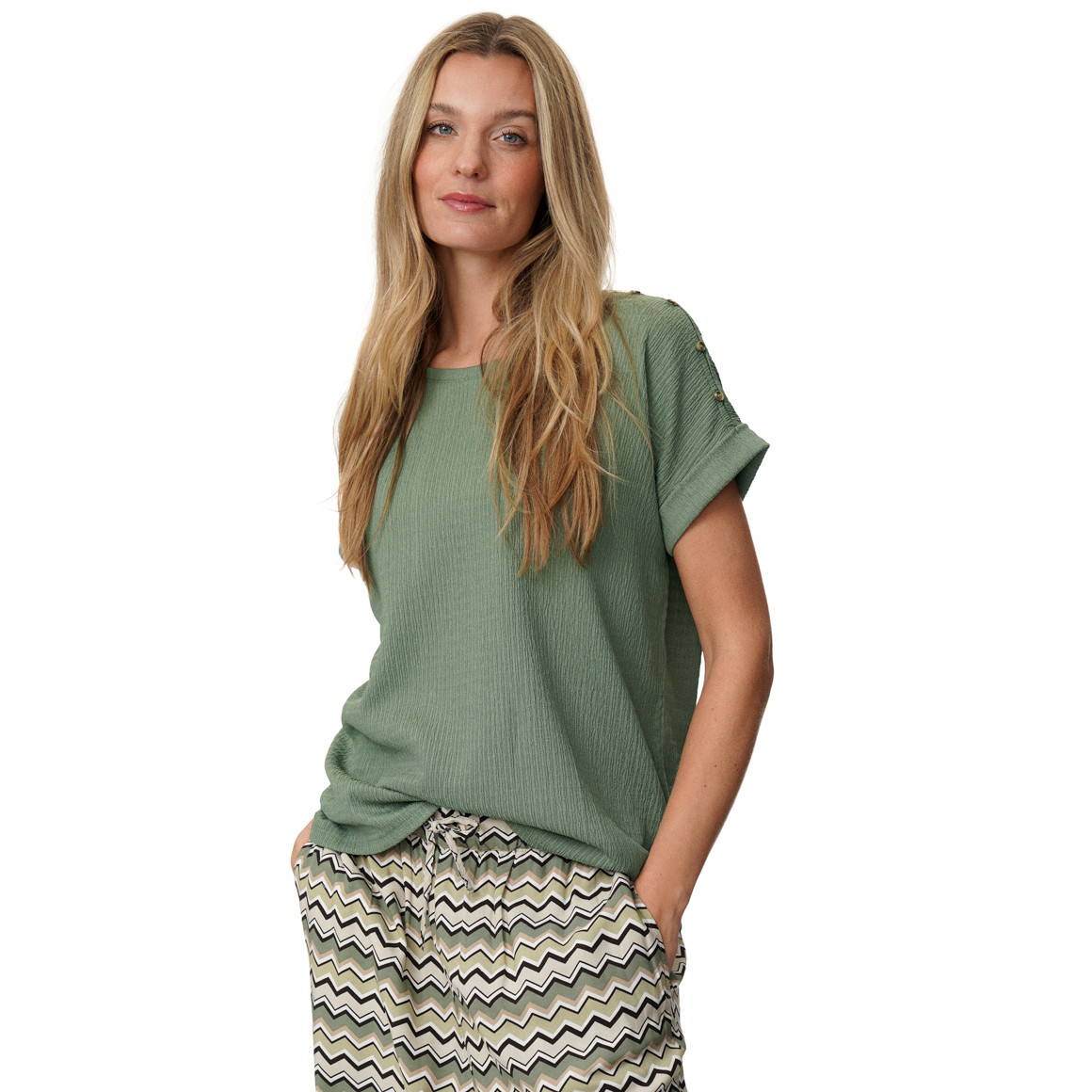 Damen T-Shirt aus strukturiertem Material