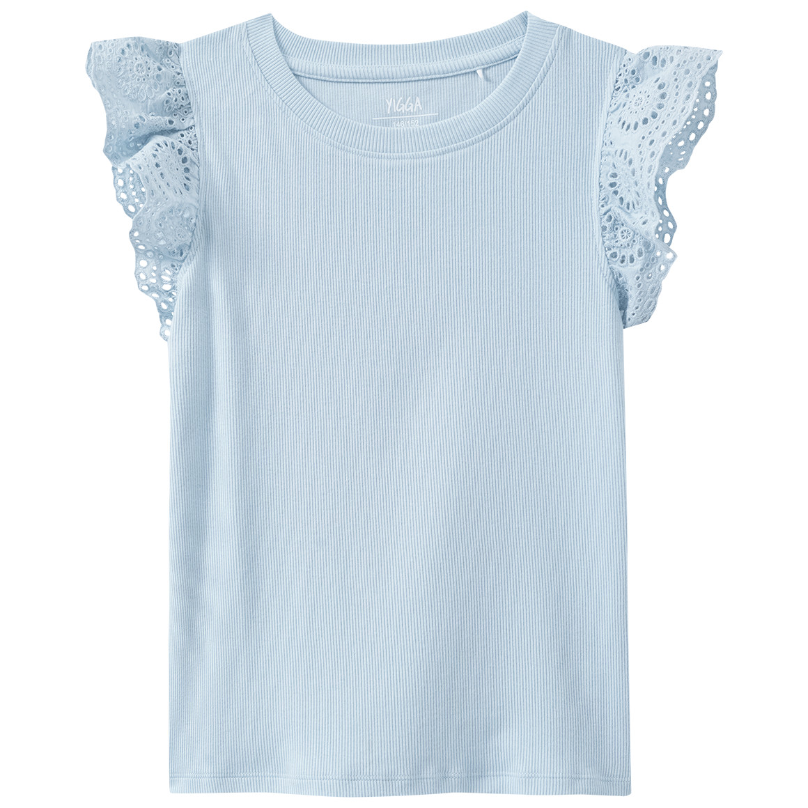 Mädchen T-Shirt mit Rippstruktur