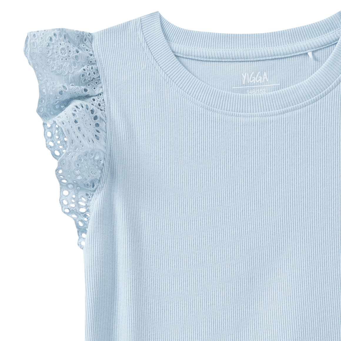Mädchen T-Shirt mit Rippstruktur
