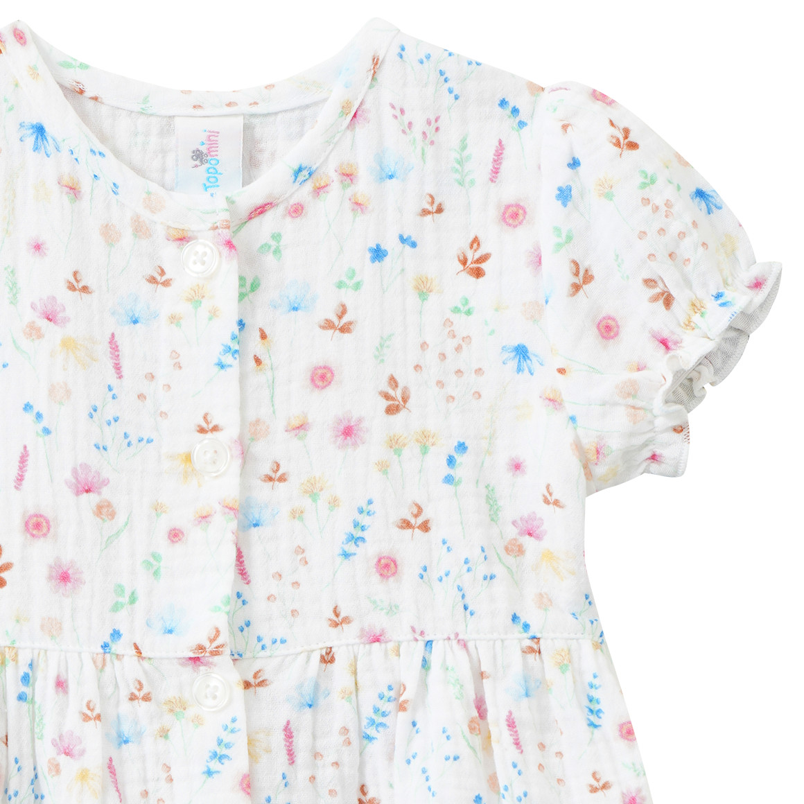 Baby Musselin-Bluse mit bunten Blumen