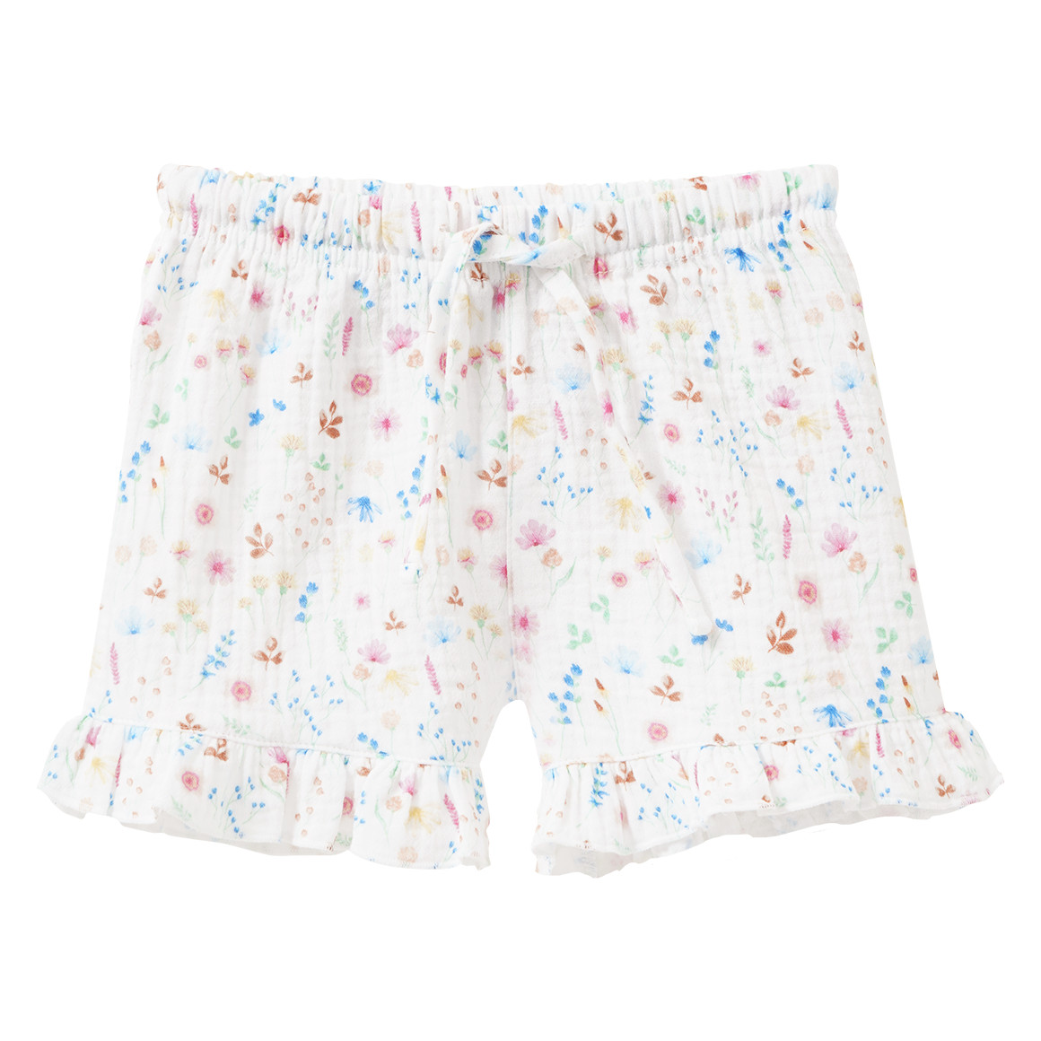 Baby Musselin-Shorts mit bunten Blumen