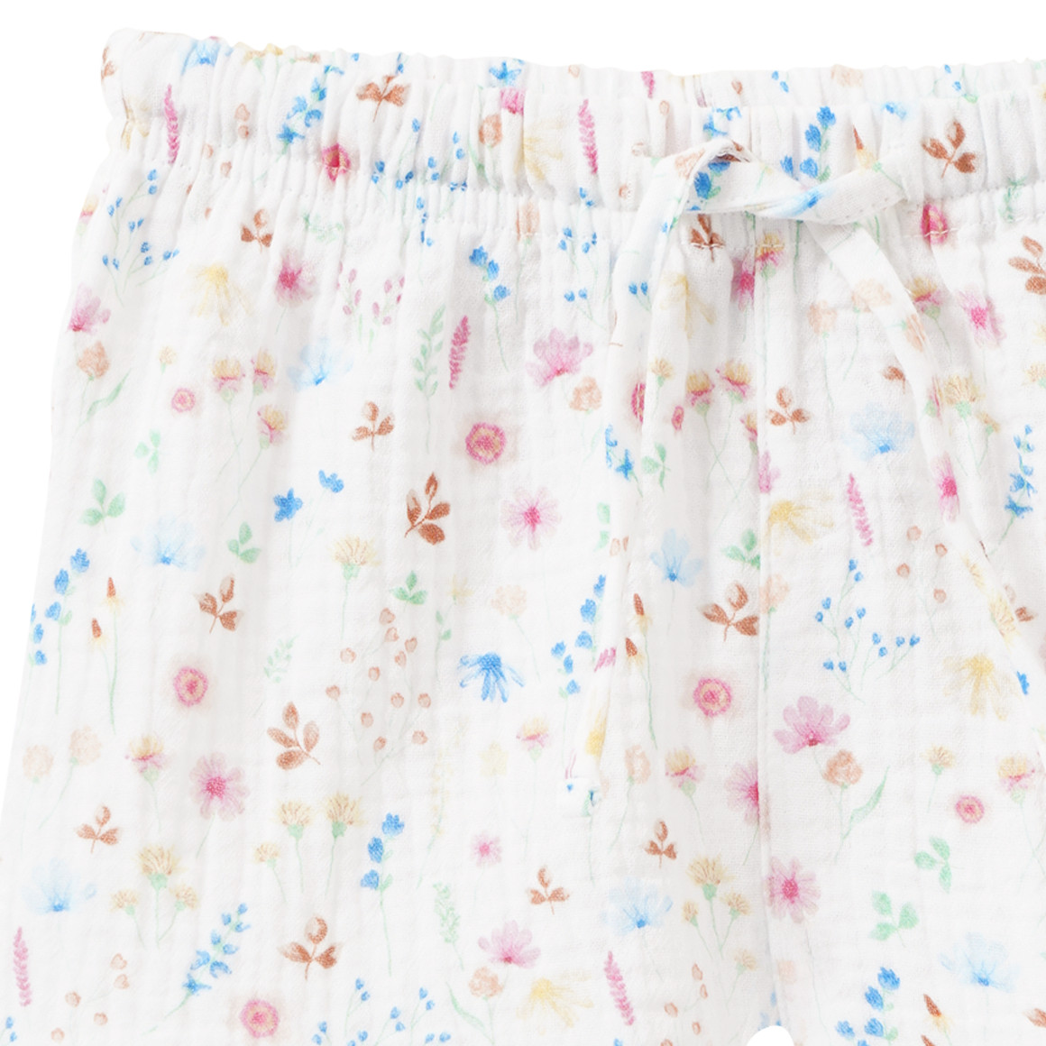 Baby Musselin-Shorts mit bunten Blumen