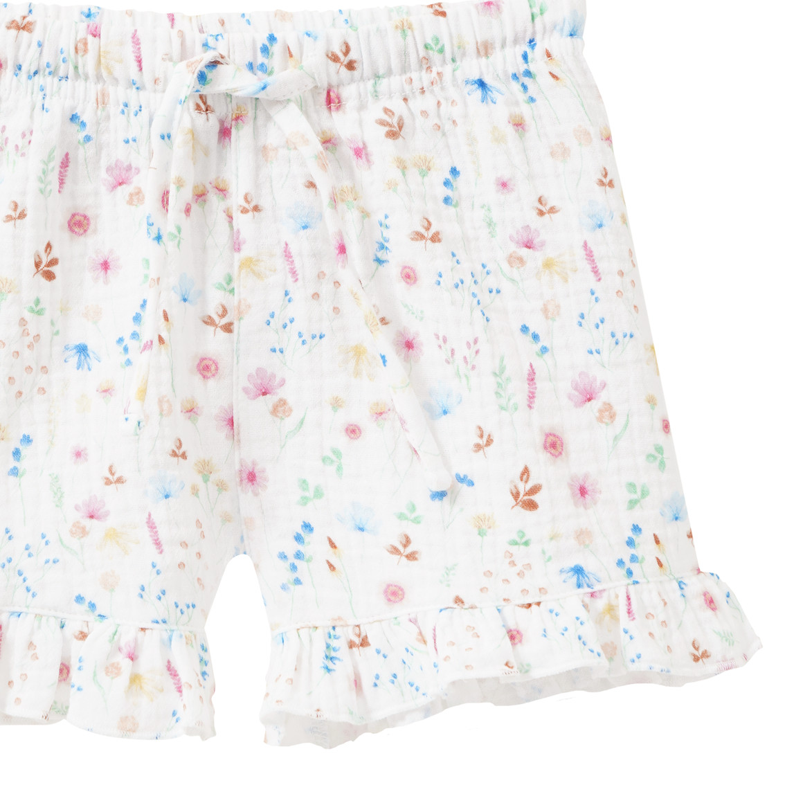 Baby Musselin-Shorts mit bunten Blumen