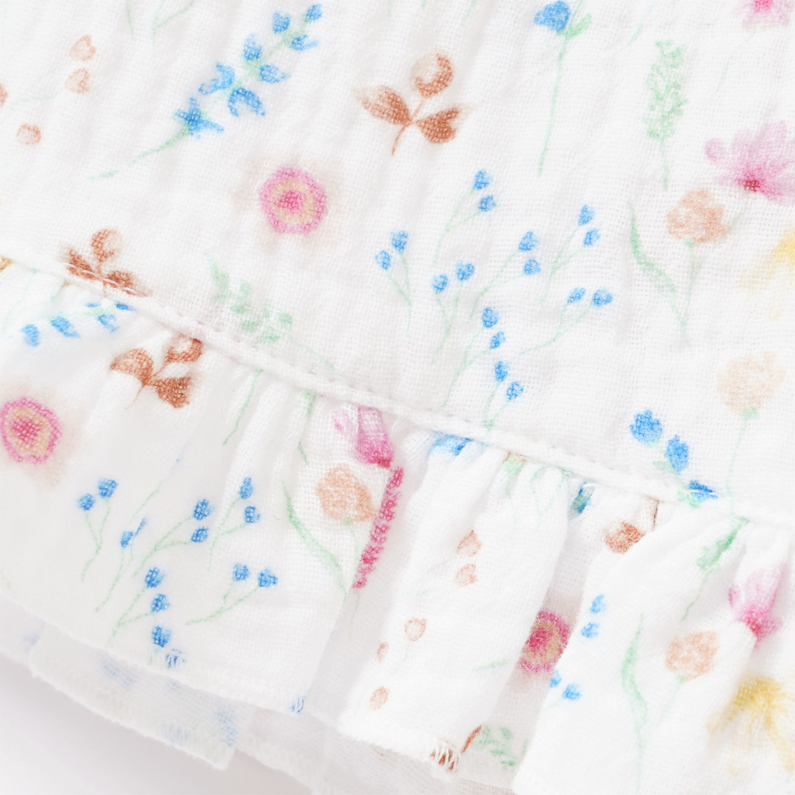 Baby Musselin-Shorts mit bunten Blumen