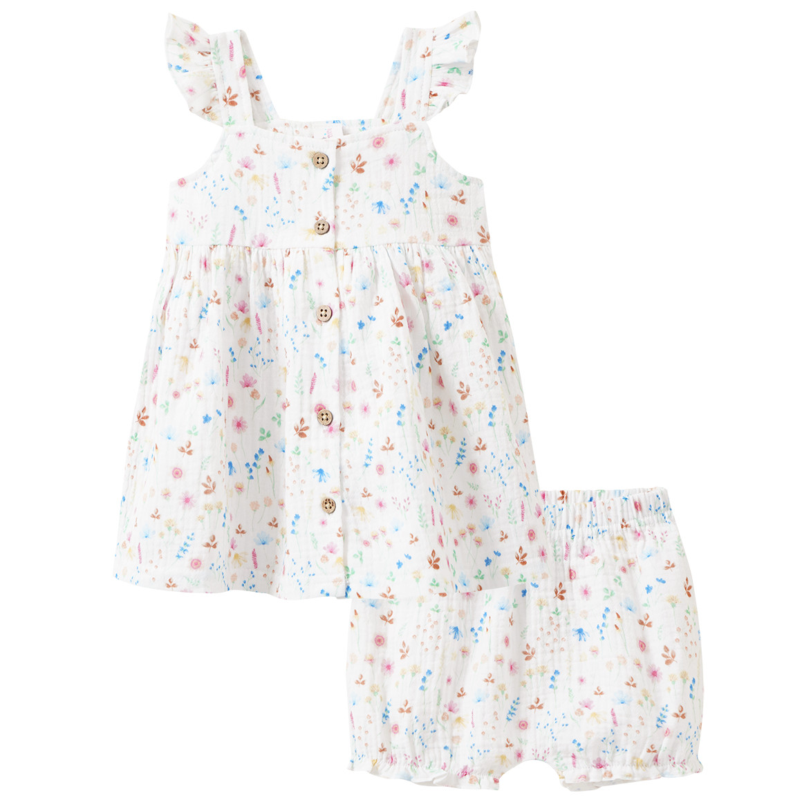 Newborn Musselin-Set aus Kleid und Shorts