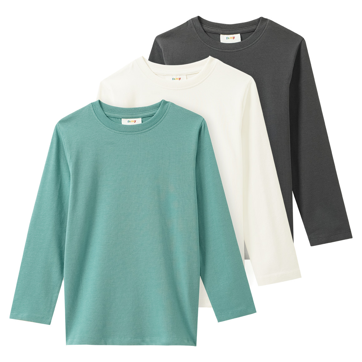 3 jongensshirts met lange mouwen