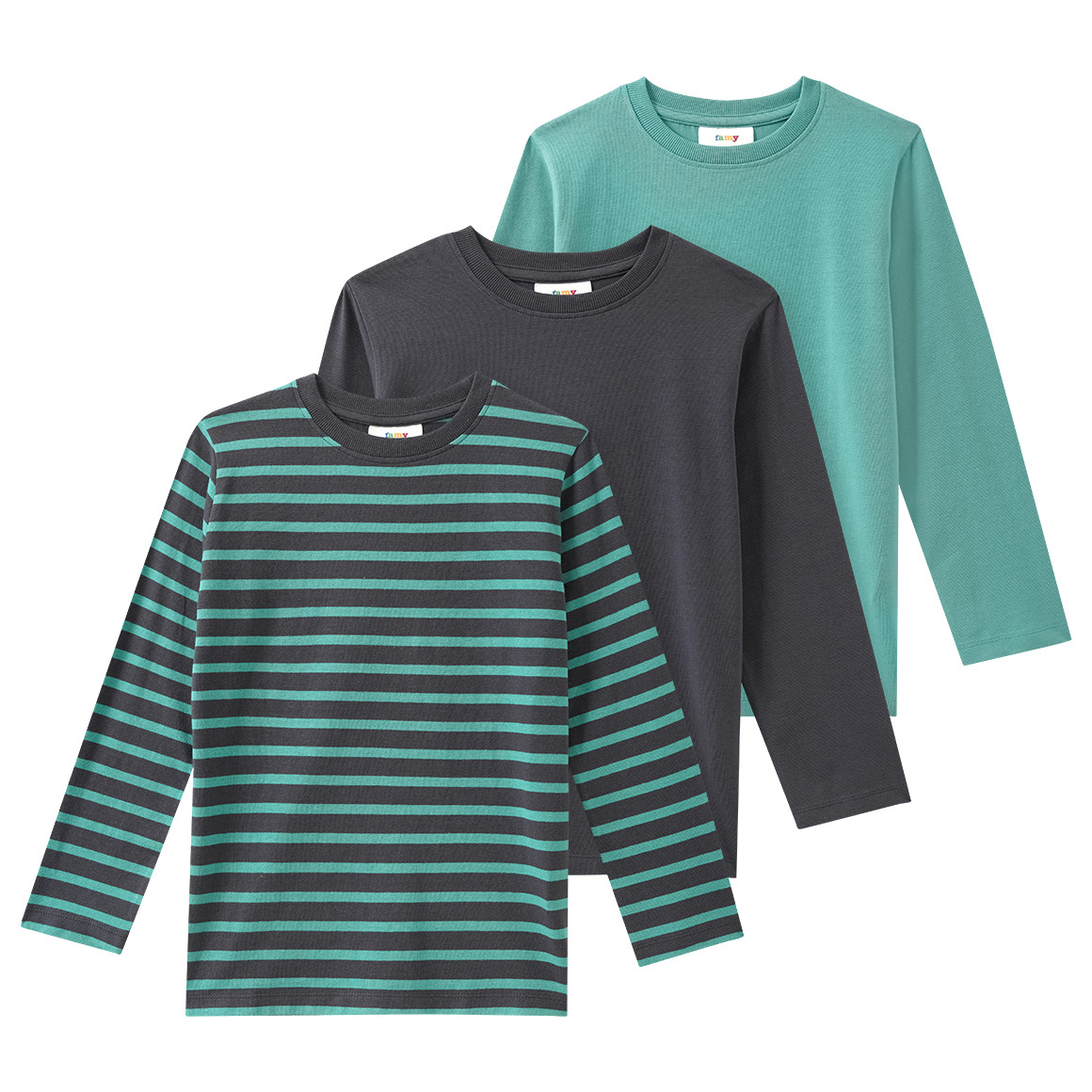 3 jongensshirts met lange mouwen