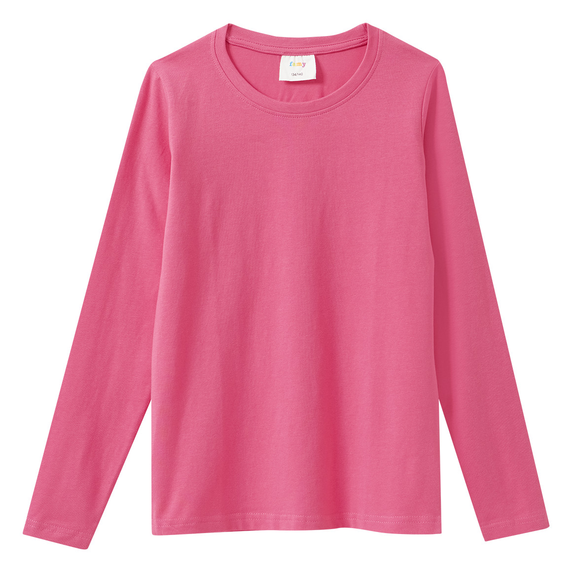 3 Mädchen Langarmshirts in Unifarben