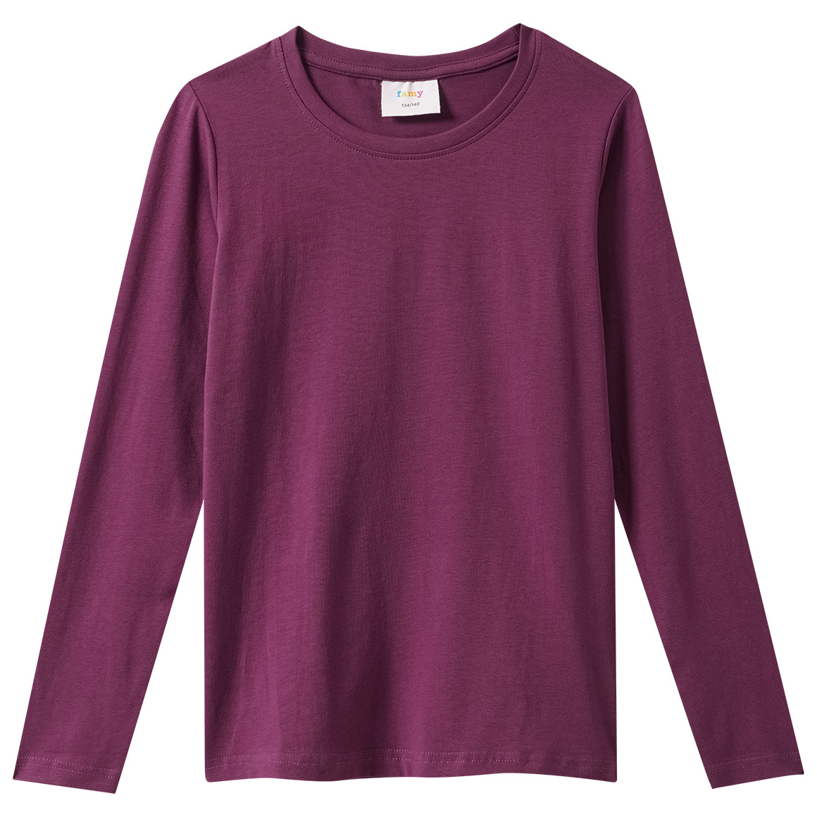 3 Mädchen Langarmshirts in Unifarben