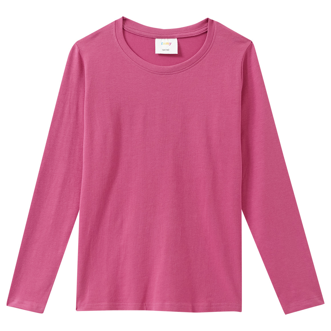 3 Mädchen Langarmshirts in Unifarben