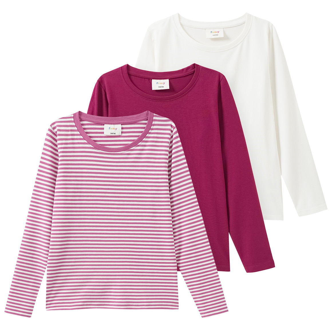 3 Mädchen Langarmshirts im Set