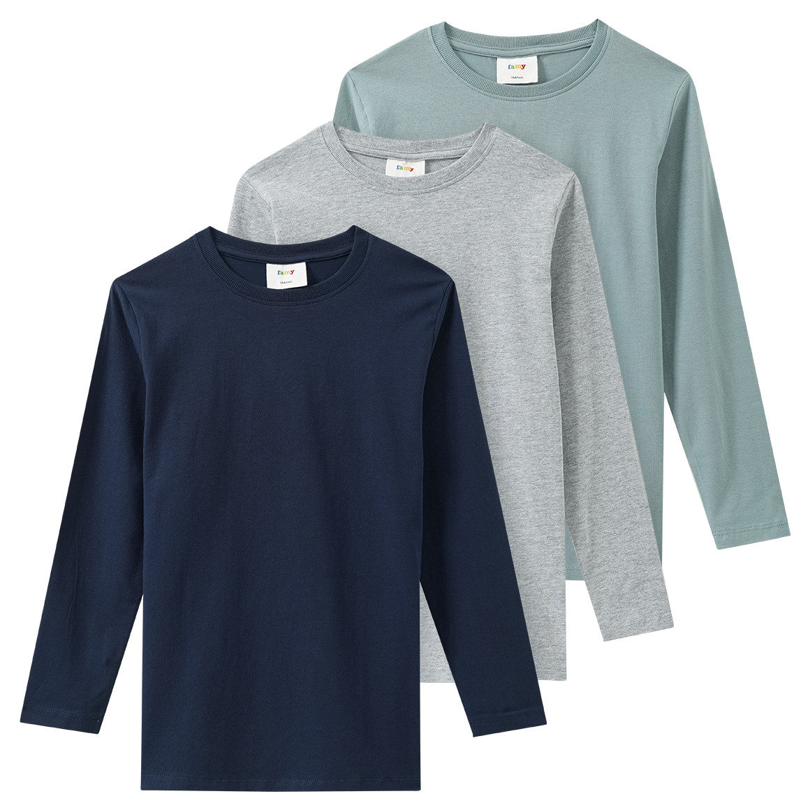 3 Jungen Langarmshirts im Basic-Look
