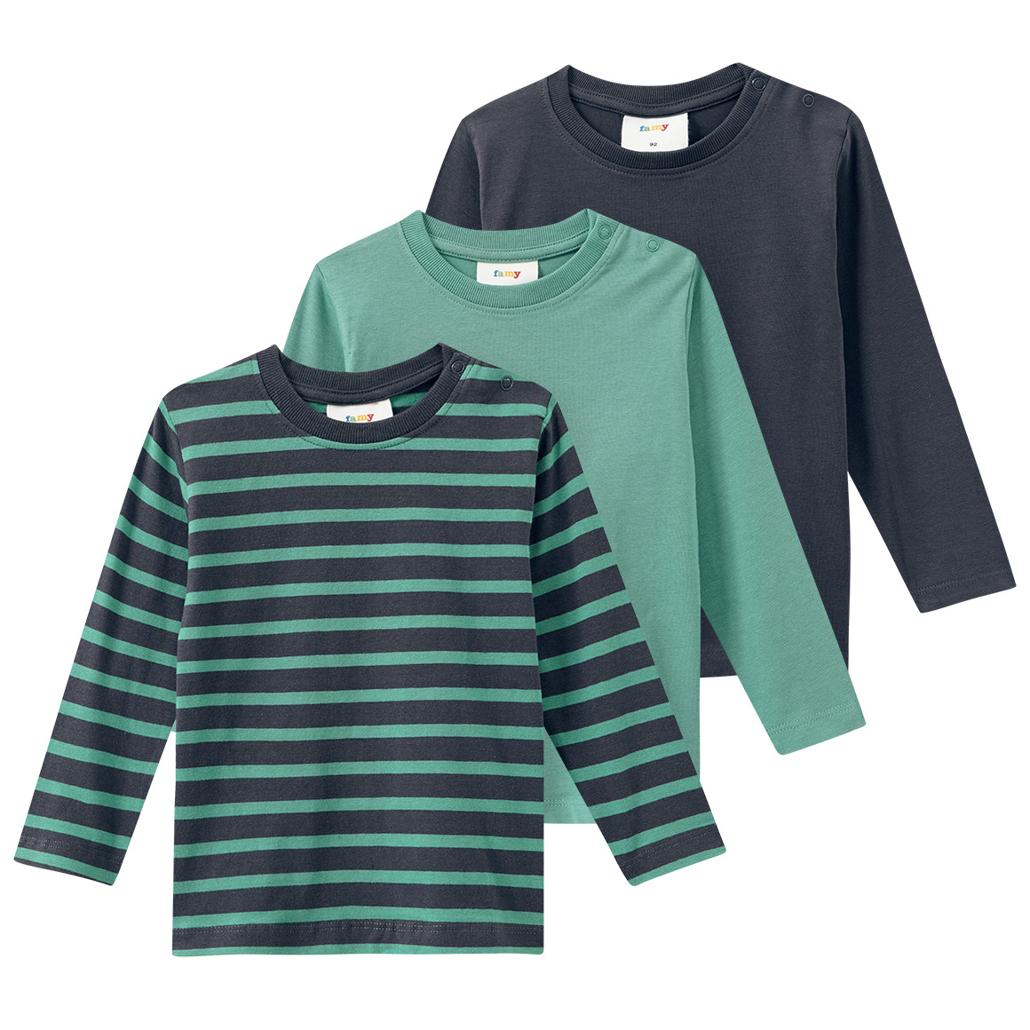 3 Jungen Langarmshirts im Basic-Look