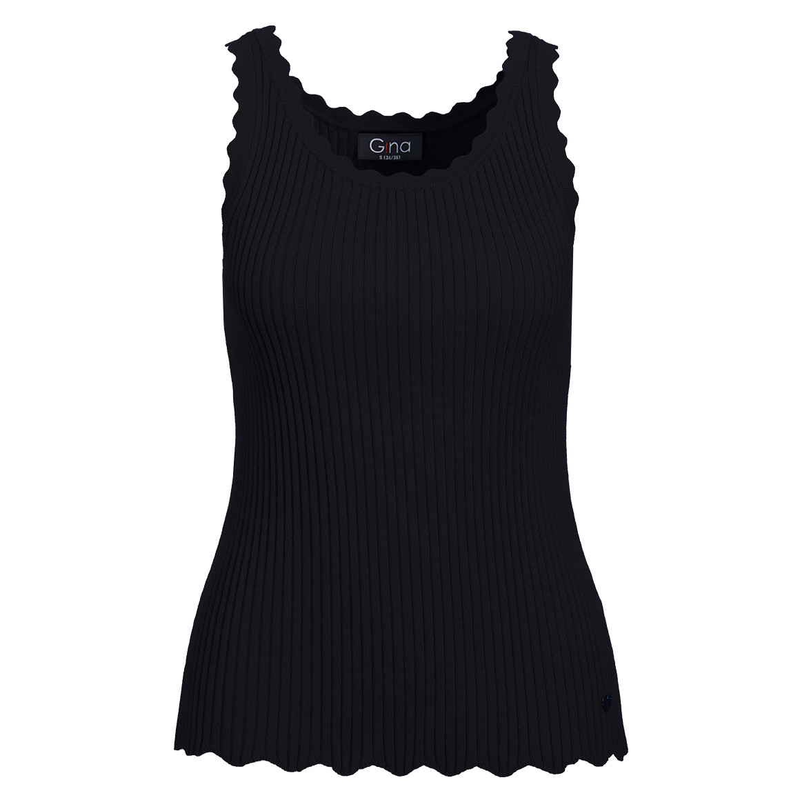 Damen Top in gerippter Struktur