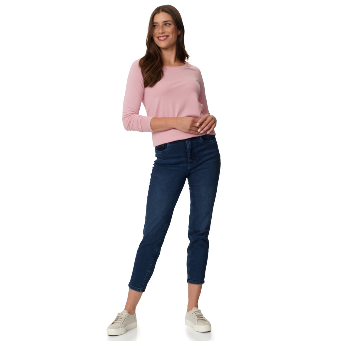 3 Damen Langarmshirts in Unifarben