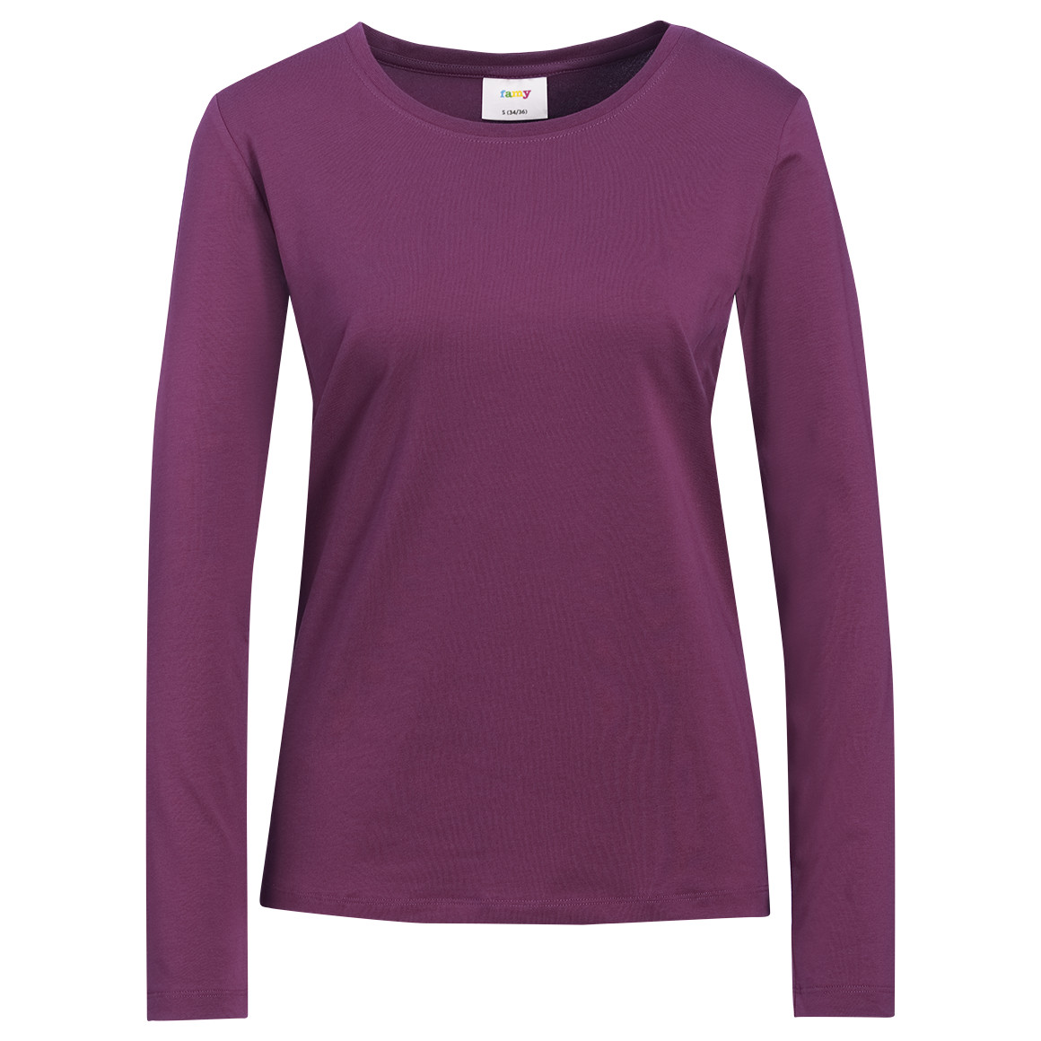 3 Damen Langarmshirts in Unifarben