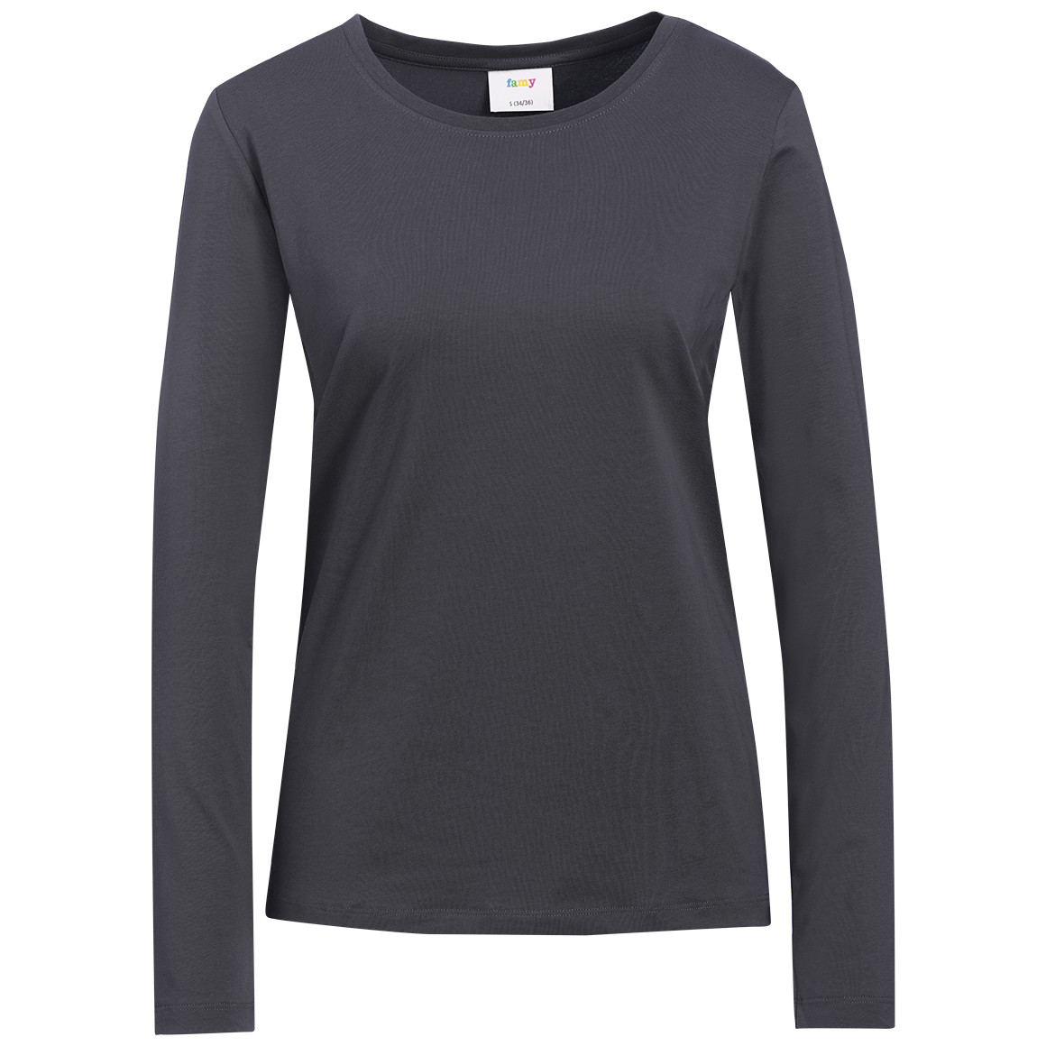 3 Damen Langarmshirts in Unifarben