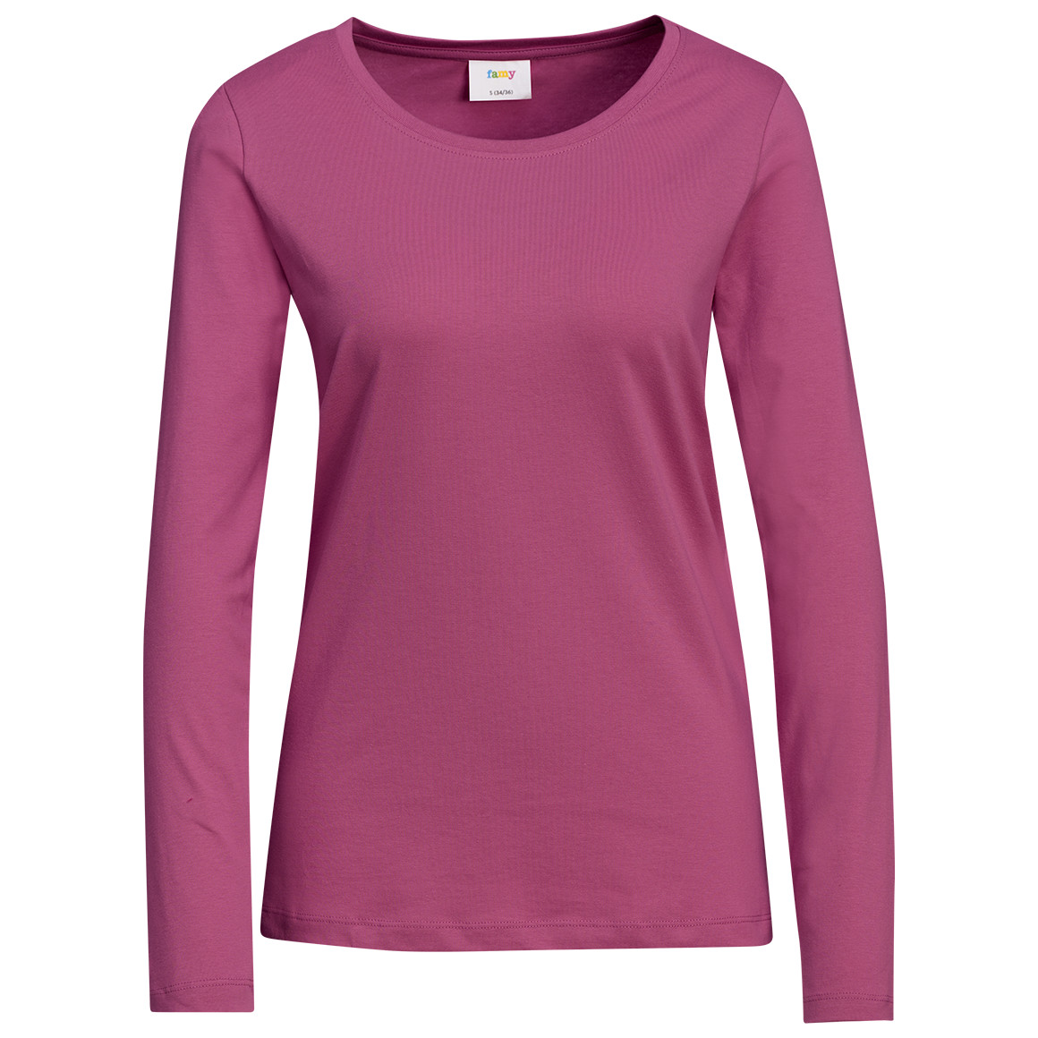 3 Damen Langarmshirts in Unifarben