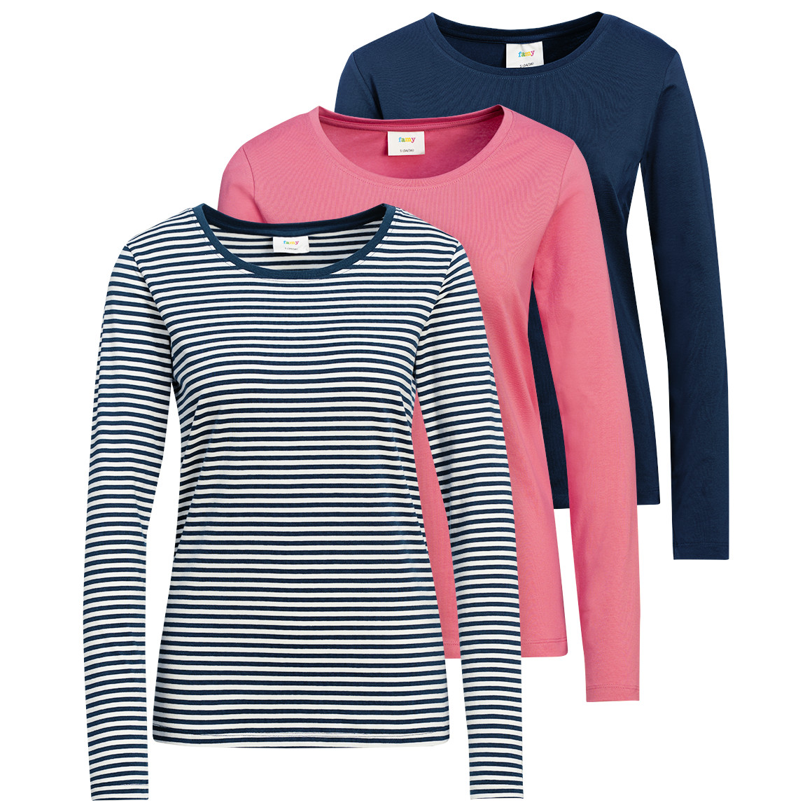 3 Damen Langarmshirts im Set