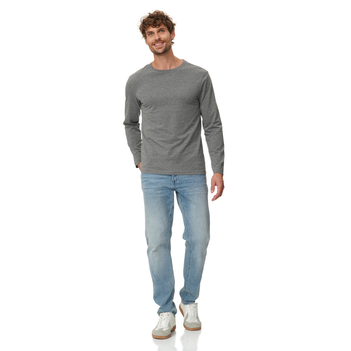 3 Herren Langarmshirts im Basic-Look