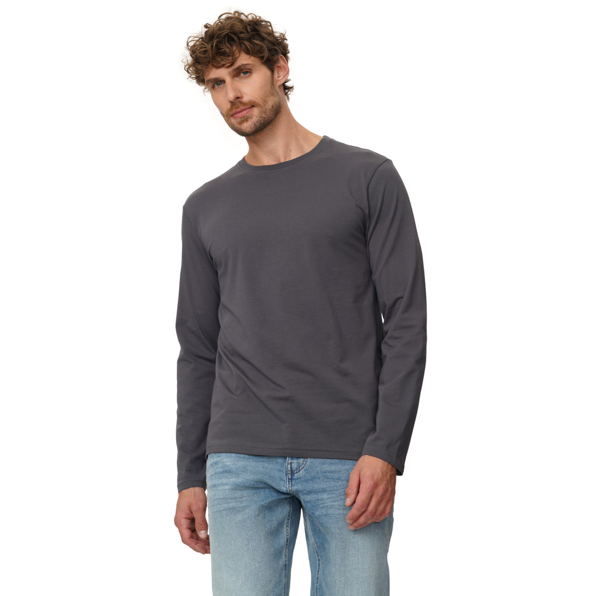 3 Herren Langarmshirts im Basic-Look
