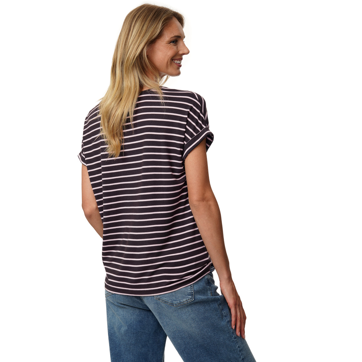 Dames-T-shirt met vaste turn-ups