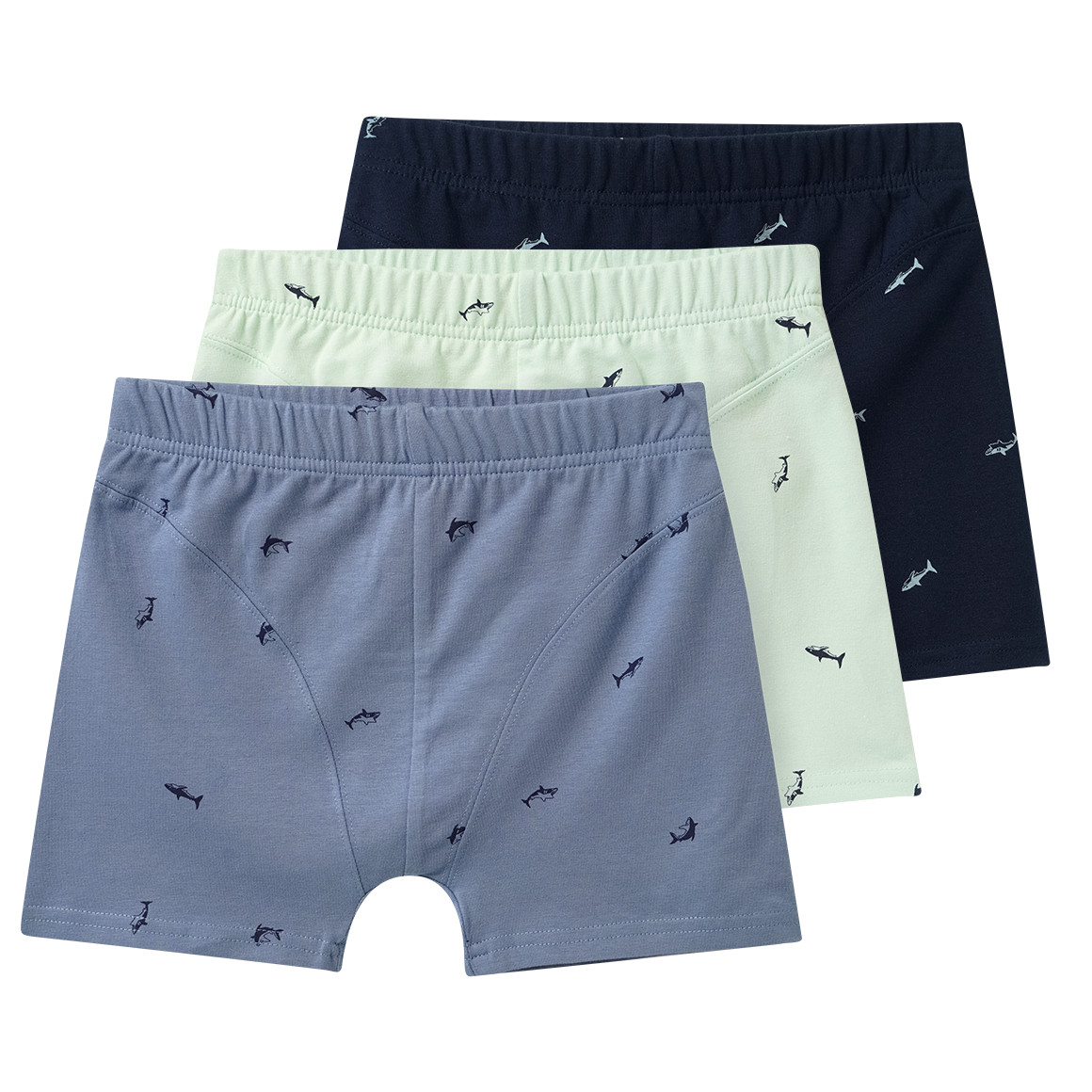 3 boxershorts voor jongens met haaienprints